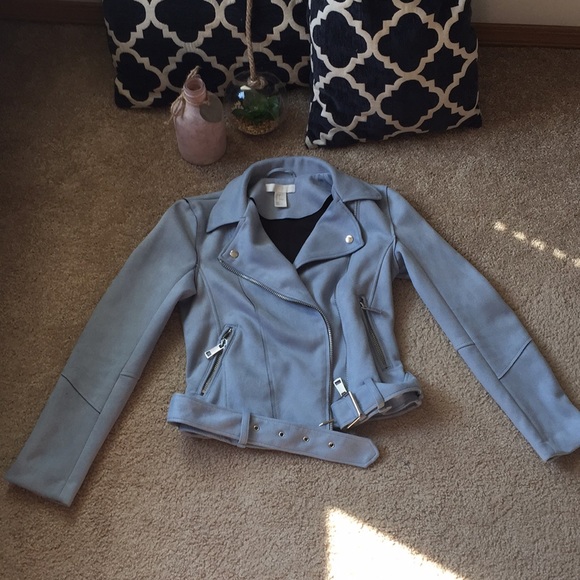 As seen on Caelynn Bachelor. H&M Blue Moto Jacket - Picture 2 of 8